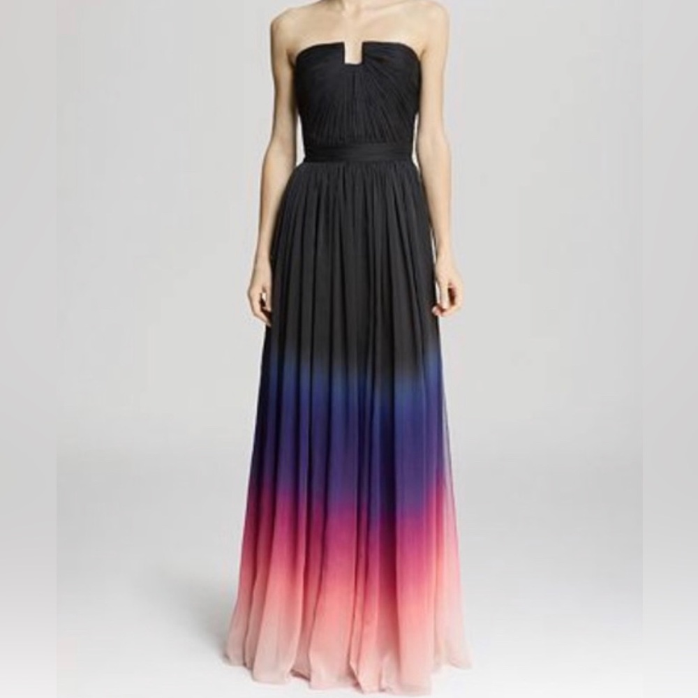 Halston Heritage Ombré Chiffon Dress